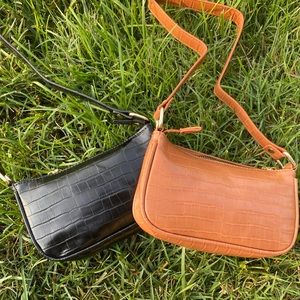 Black and brown shoulder bag